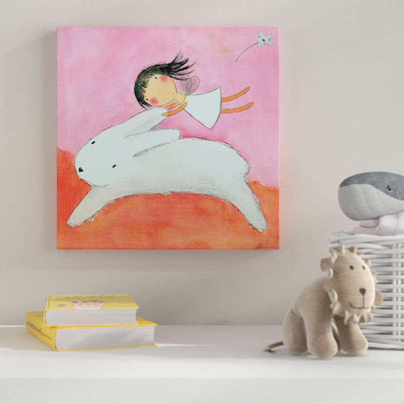 « fée on lièvre », art sur toile, H 35 po x l 35 po x P 2 po