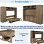 Lit escamotable Ismelda avec garde-robe, tiroirs et tablettes ouvertes