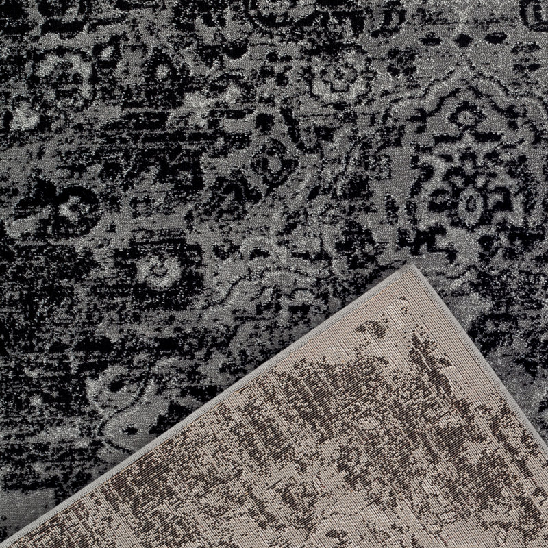 Tapis d'intérieur à motif abstrait gris Mogos, 5 pi 2 po x 7 pi 2 po