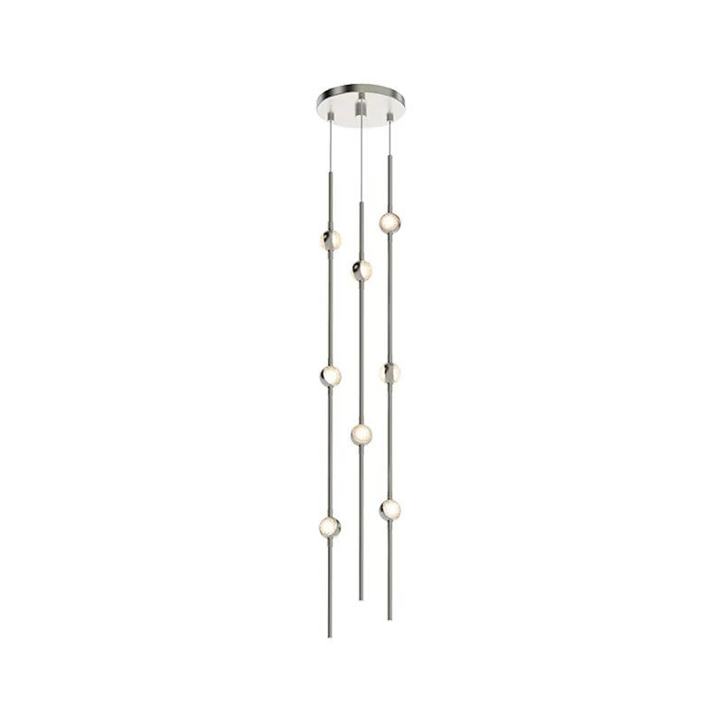 Constellation 8 - Light LED Pendant, White Optical, Satin Brass, 3000K