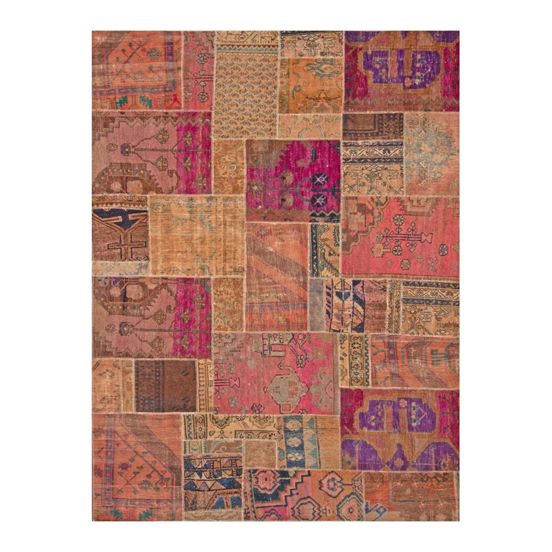 Tapis décoratif lavable à la machine Patchwork Look, Tapis de couloir 3 pi 3 po x 6 pi 7 po