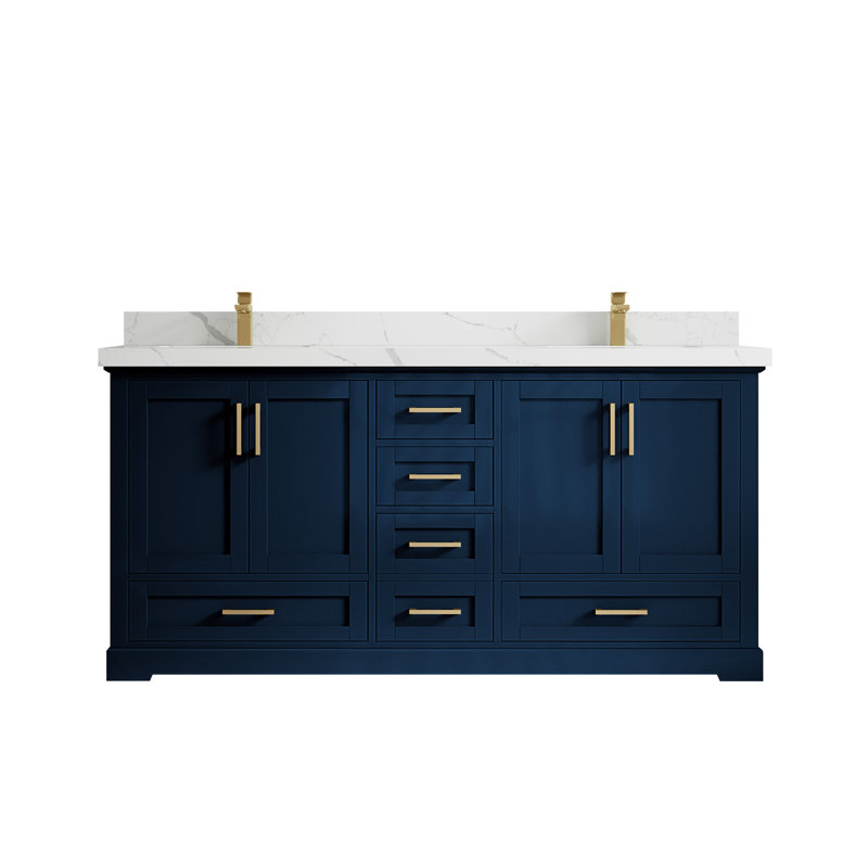 Ensemble de meuble-lavabo double 72 po Esin, Calacatta Laza