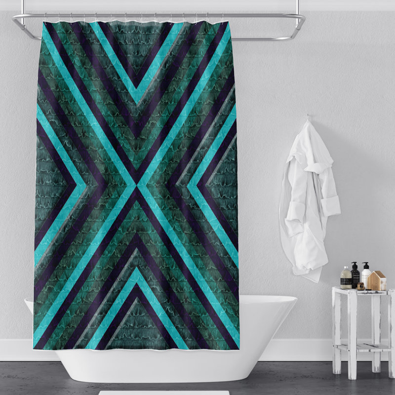 Geometric Shower Curtain, 72" H x 70" W