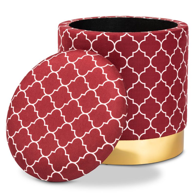 Repose-pieds rangement Leslee, Rouge