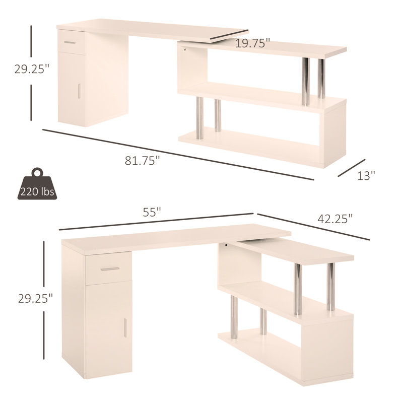 Bureau en L Frideres, Beige