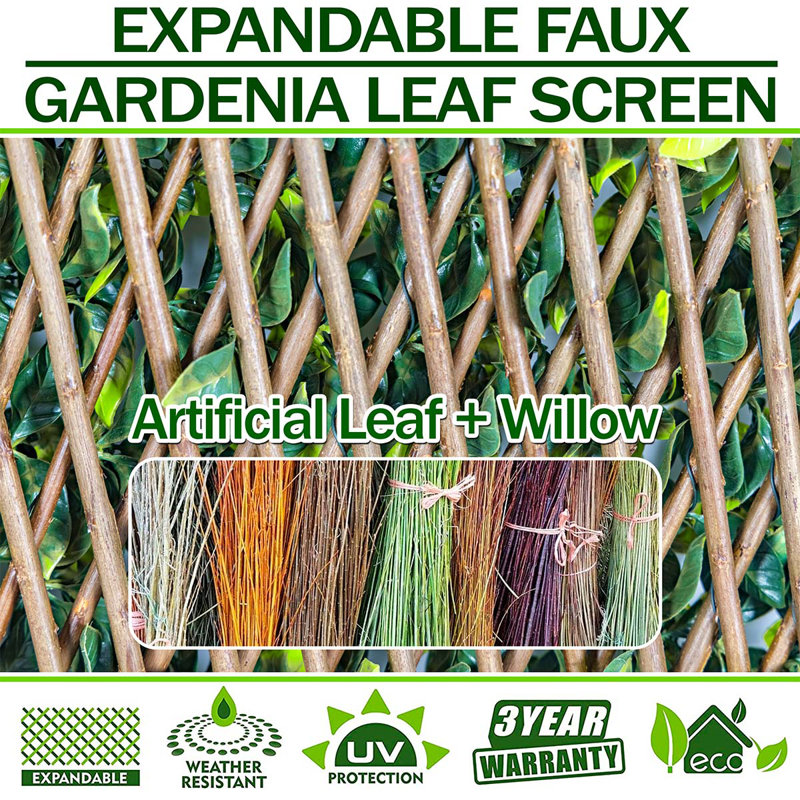 Clôture en vinyle pour jardin artificiel extensible 2 pièces