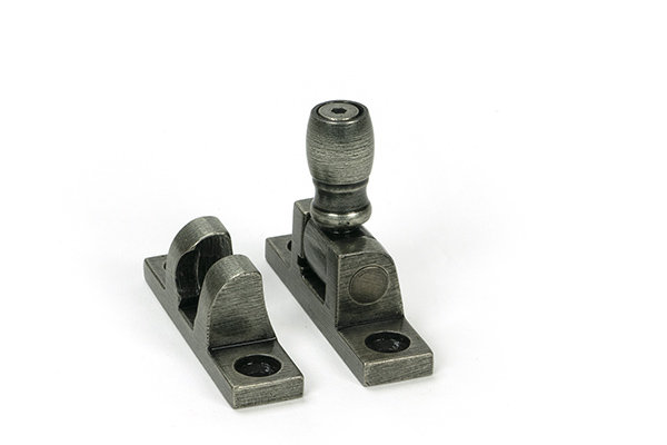 Mushroom Brighton Fastener - Narrow (Square), Pewter Patina