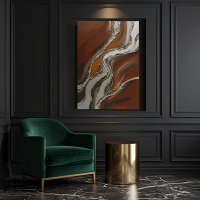 Abstrait couleur champ 80, art mural sur toile brune