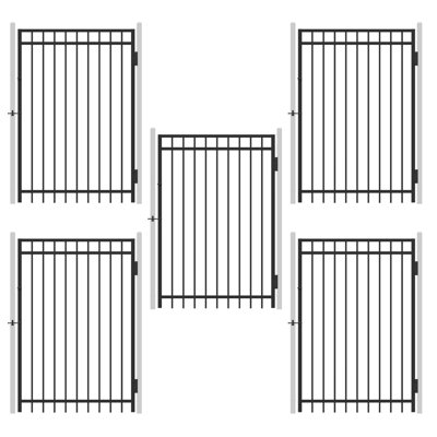 Paquet de 5 barrières de clôture robustes à toit plat 5 pi H x 4 pi l