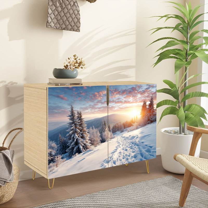 Buffet Buffet avec rangement Scenic Winter Landscape Forest