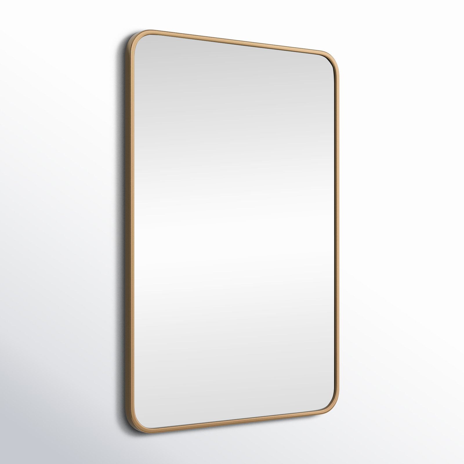 Sabine Metal Rounded Rectangle Wall Mirror, 36" x 24", Brass