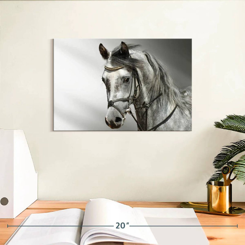 Cheval arabe monochromatique Brampt, H 8 po x l 12 po