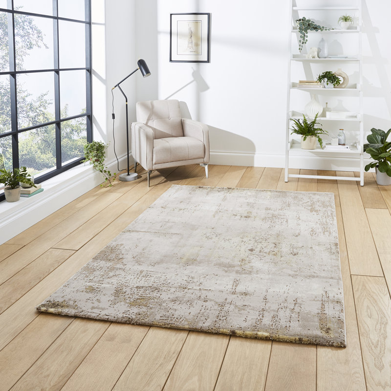 Hancox area rug Machine Woven Rectangle Beige/Gold, Rectangle 120 x 170cm