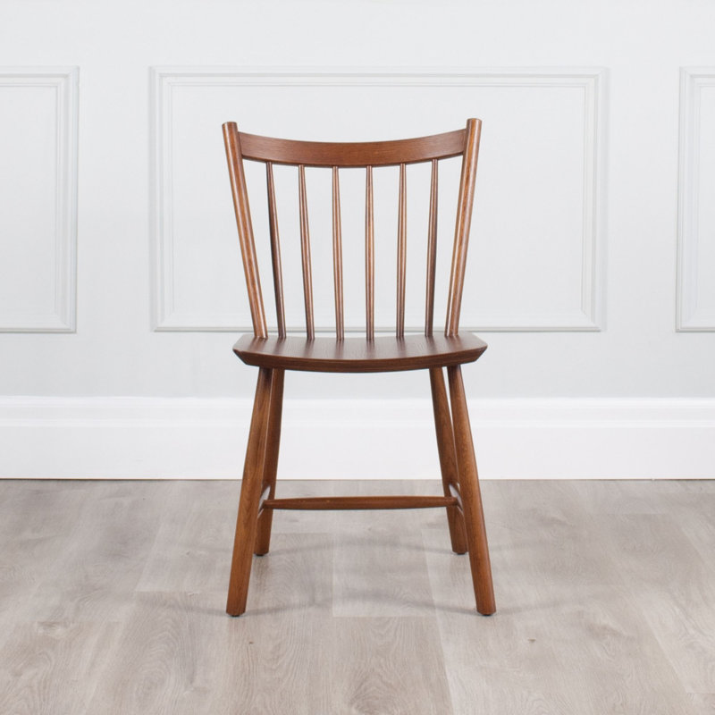 Besije Slat Back Wooden Side Chair, Walnut