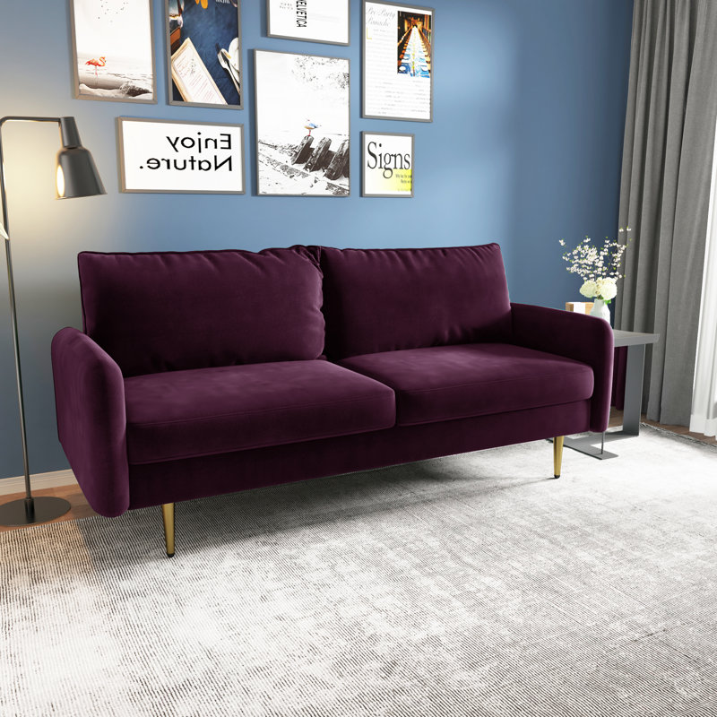Siniard 70'' Upholstered Sofa, Eggplant 100% Polyester, 33.1" H X 70" W X 31.7" D