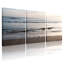 Plage, océan, vagues, coucher de soleil, ciel, sable, eau, horizon, ensemble de 3 impressions sur toile-2035227059