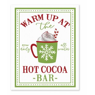 Hot Cocoa Bar 3 Pieces Christmas Hot Cocoa Bar Supplies Red Hot Cocoa Sign  Wooden Hot Chocolate Bar Sign Vintage Hot Cocoa Stand Prop Xmas Plaque Sign