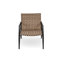 Ensemble de conversation moderne pour l'extérieur: 2 chaises en rotin PE + table d'appoint en acier noir et verre trempé - Durable et élégant