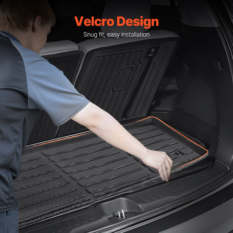 Cargo Mats Compatible With 2016-2022 And 2023-2024 Honda Pilot, Custom Fit TPE Cargo Liner Set For Suvs, Trunk And Back Seat Protector Replacement, Black, Trunk Mat And Backrest Mats