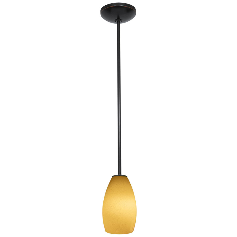 Luminaire suspendu à 1 lumière Carballo, Maya, Bronze huilé