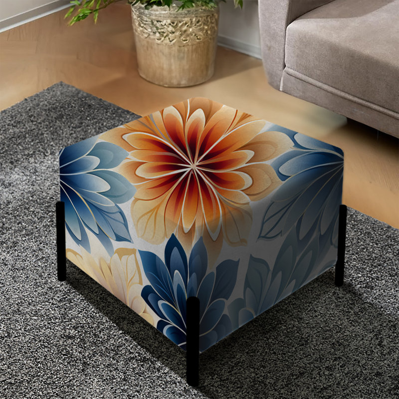 Moroccan Floral Botanical Pattern - Botanical Square Ottoman