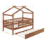 Twin wooden house bed with trundle-922912830