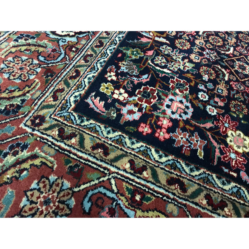 Wool Oriental Area Rug in Red/Blue/Black