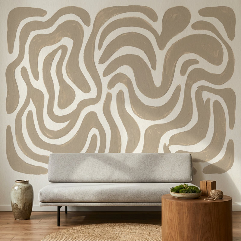 Papier peint moderne à motif abstrait sur fond blanc, 100 po x 96 po, Non tissé