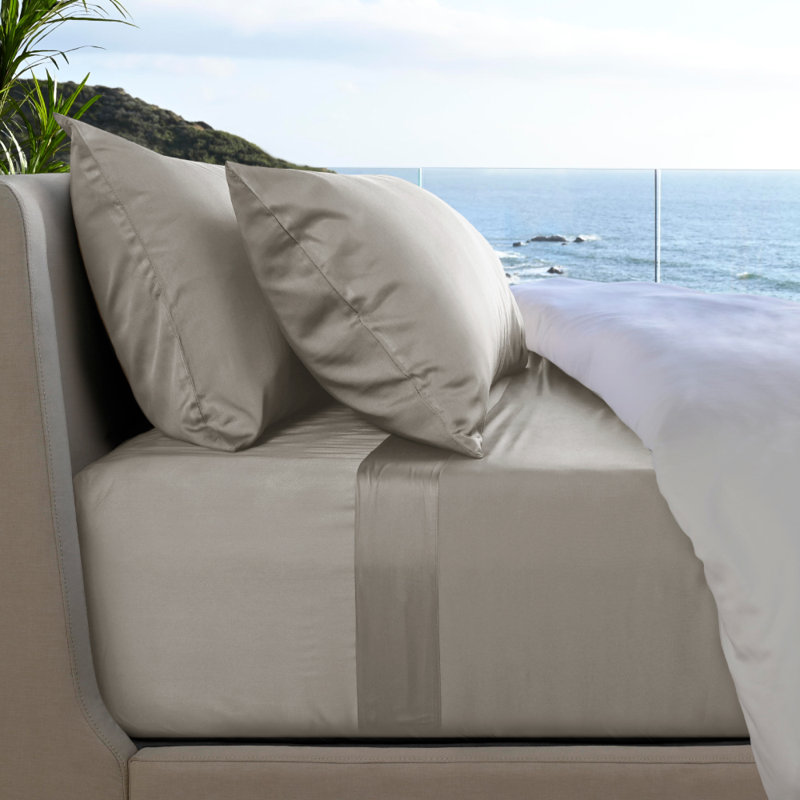 Bamboo Sateen Sheet Set, King, Harbor Gray