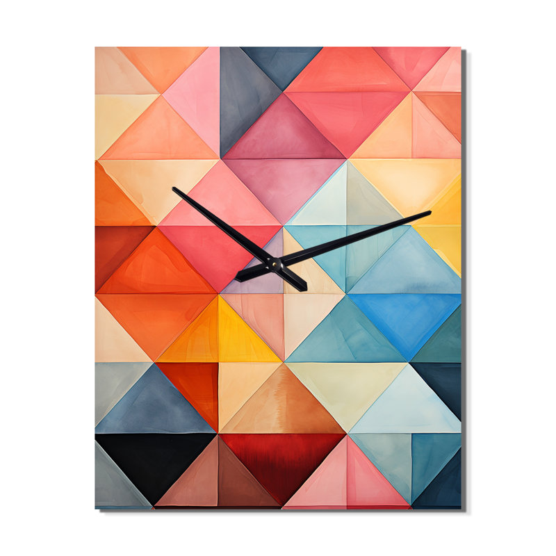 Hardedge Pastel Symetry IV - Horloge murale abstraite surdimensionnée, Petit