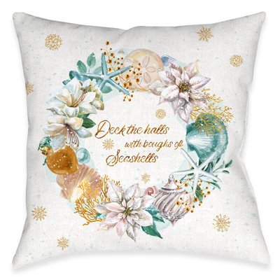 Winter Coastal Reversible Throw Pillow