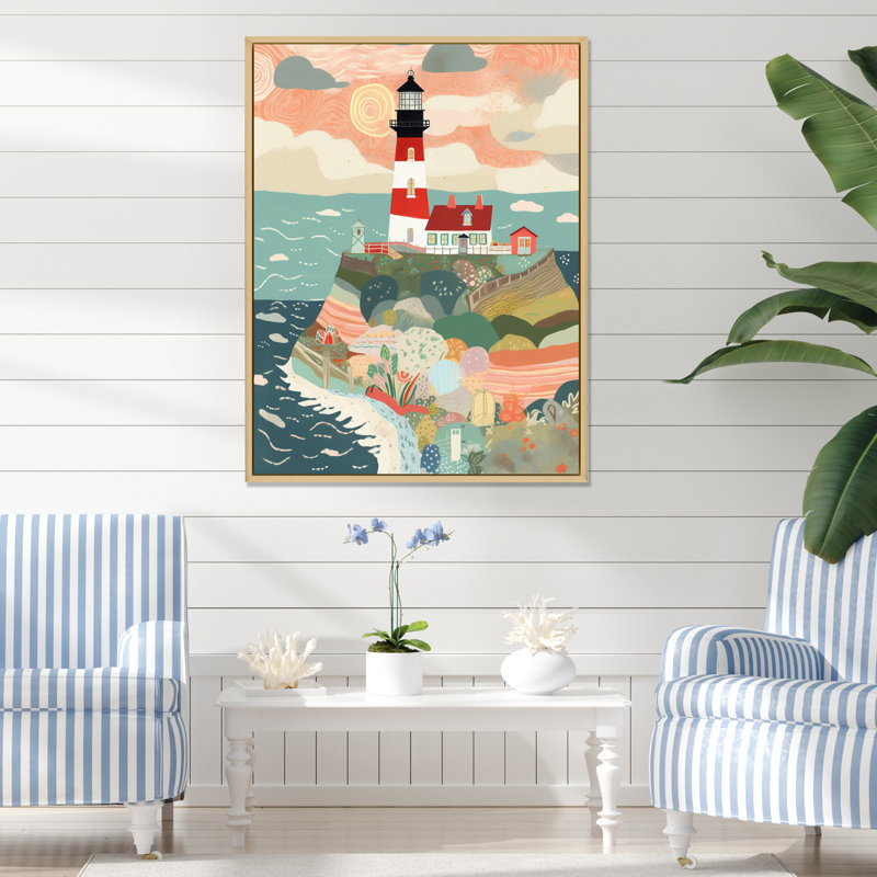 Phare côtier V, H 32 po x l 16 po x P 1 po, Cadre naturel flottant