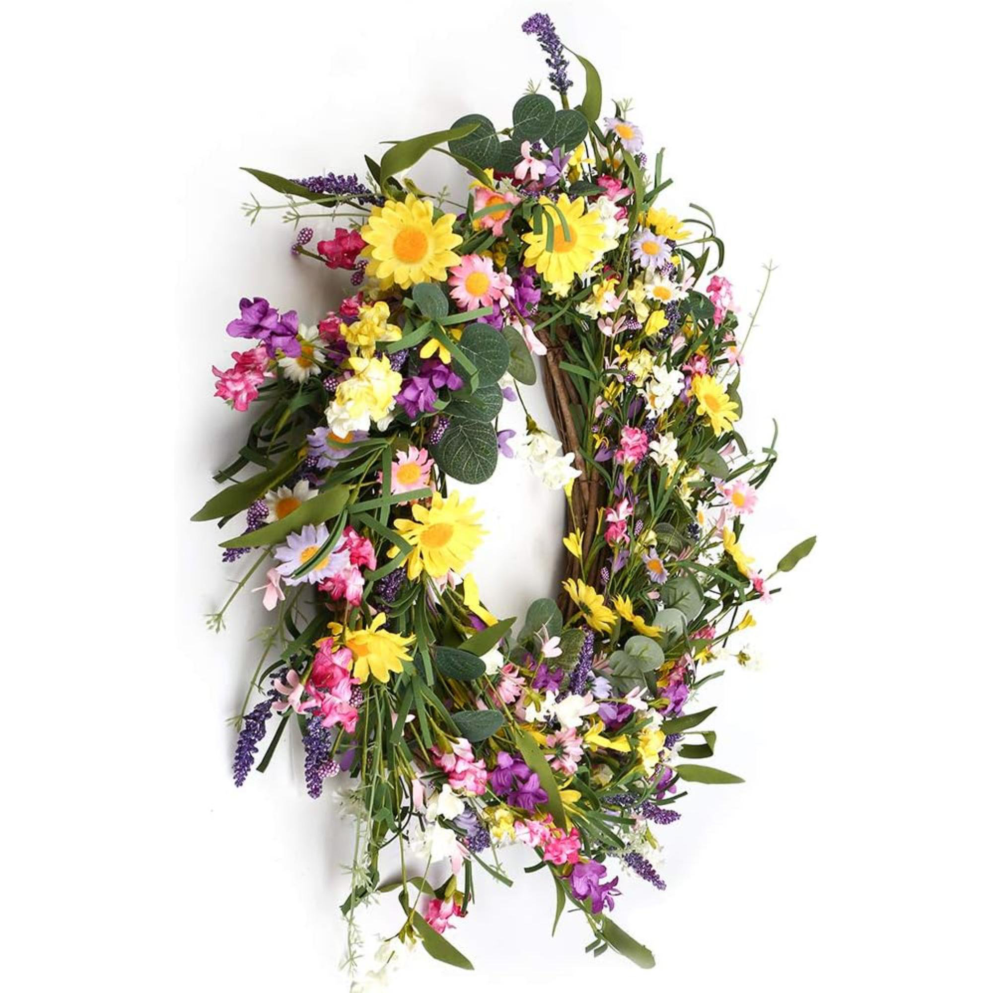 Primrue Spring Wreath Primrue Spring Wreath 24 Inch Summer Wreaths For Front Door Artificial ...