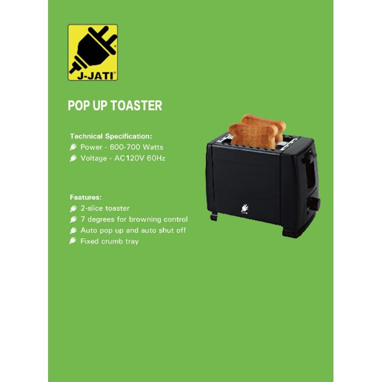 J-Jati 2 Slice Pop up Bread Toaster – JJati