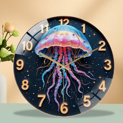 Horloge murale 12 po Glowing Jellyfish