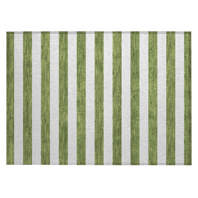 Washable Striped Indoor / Outdoor Rug