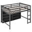 Lit mezzanine avec 8 tablettes et gris
