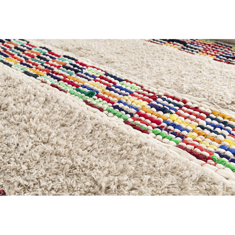 Yoselin Striped Cotton Area Rug, Rectangle 120cm x 170cm
