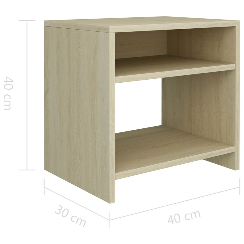 Reston 40cm W Manufactured Wood Bedside Table, Individual, Sonoma Oak