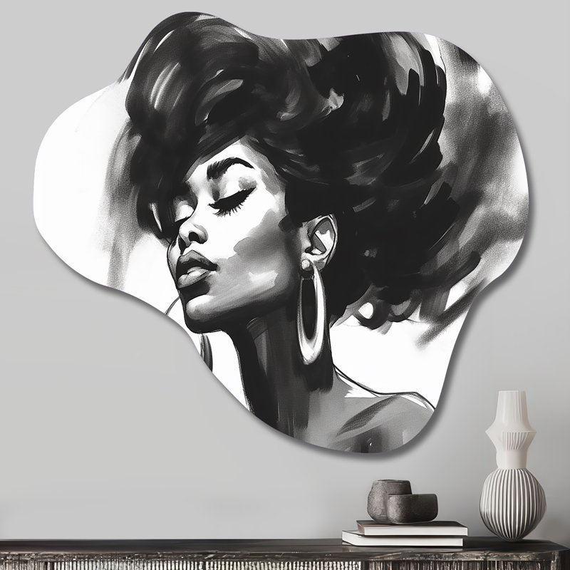 Petworth - Cloud Woman, reproduction d'art murale en métal asymétrique, H 28 po x l 25 po