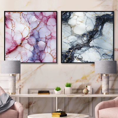 Kasterlee Timeless Marble Classic Delights - Abstract Collages Square Collage Set Of 2