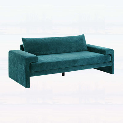 Canapé en chenille 3 places avec accoudoirs larges, coussin épais et dossier ergonomique pour un confort ultime