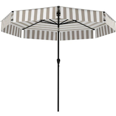 Outdoor Market Umbrella,Patio Umbrella,2-Tier Vented Patio Table Umbrella with Crank 8 Ribs,Tiltable Porch Umbrella,for Outdoor