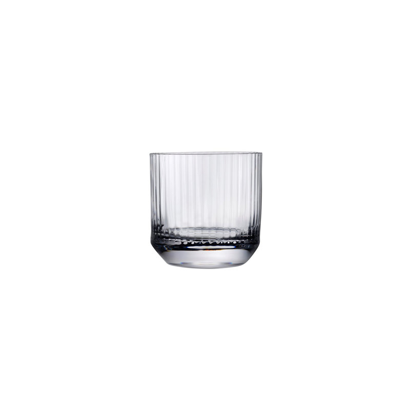 Clear Etched Crystal Whiskey Glass Set, 9.13 Oz, 4-Piece