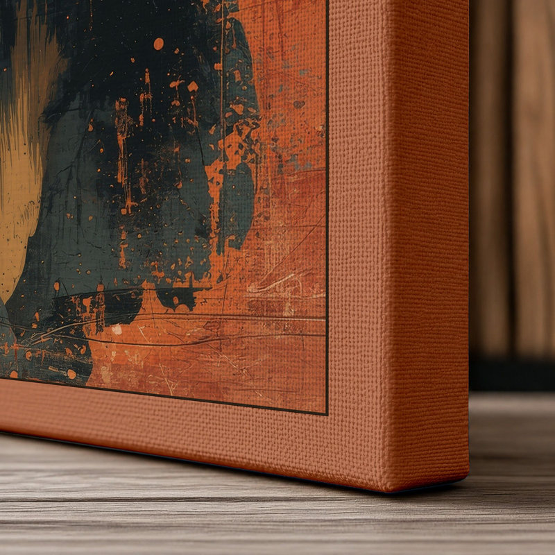 Panda Portrait Modern - Wrapped Canvas, 18x12 - 45.7 x 30.5 cm, Terracotta Border
