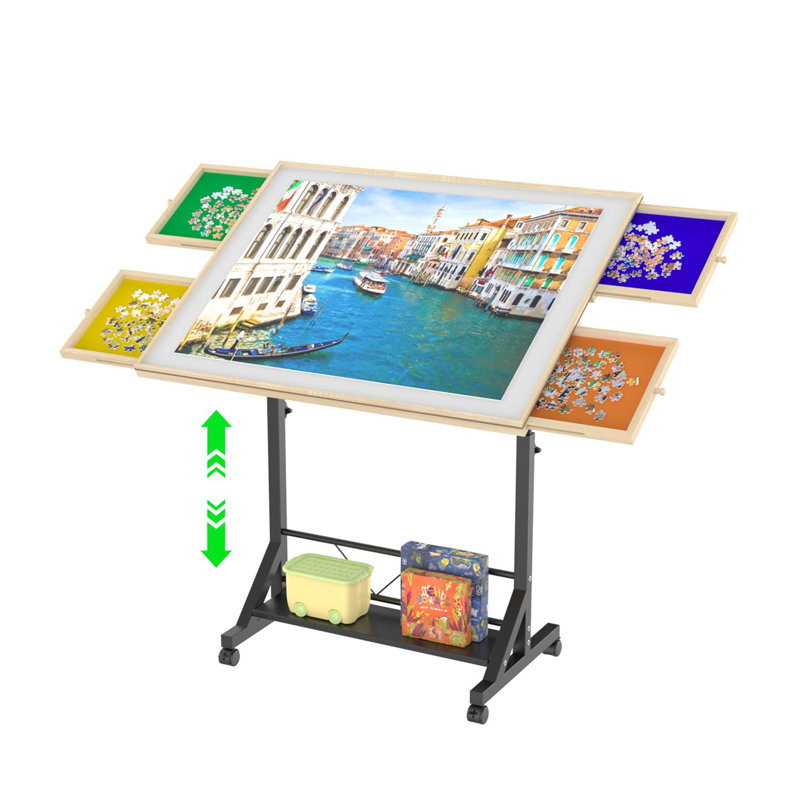 Wooden 1500 Piece Puzzle Table with Drawer