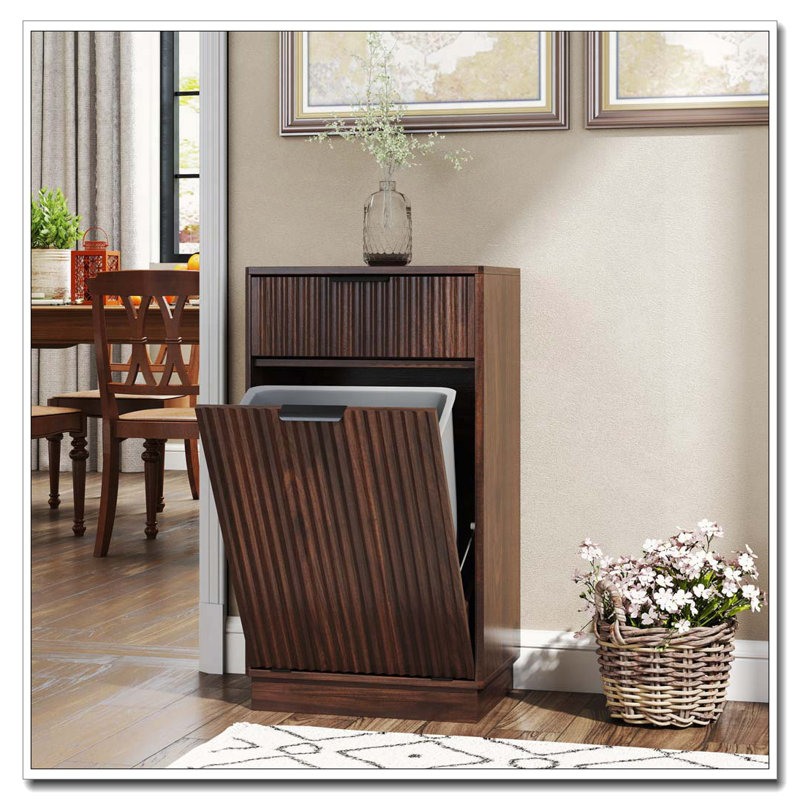 Armoire à poubelle inclinable, Noyer
