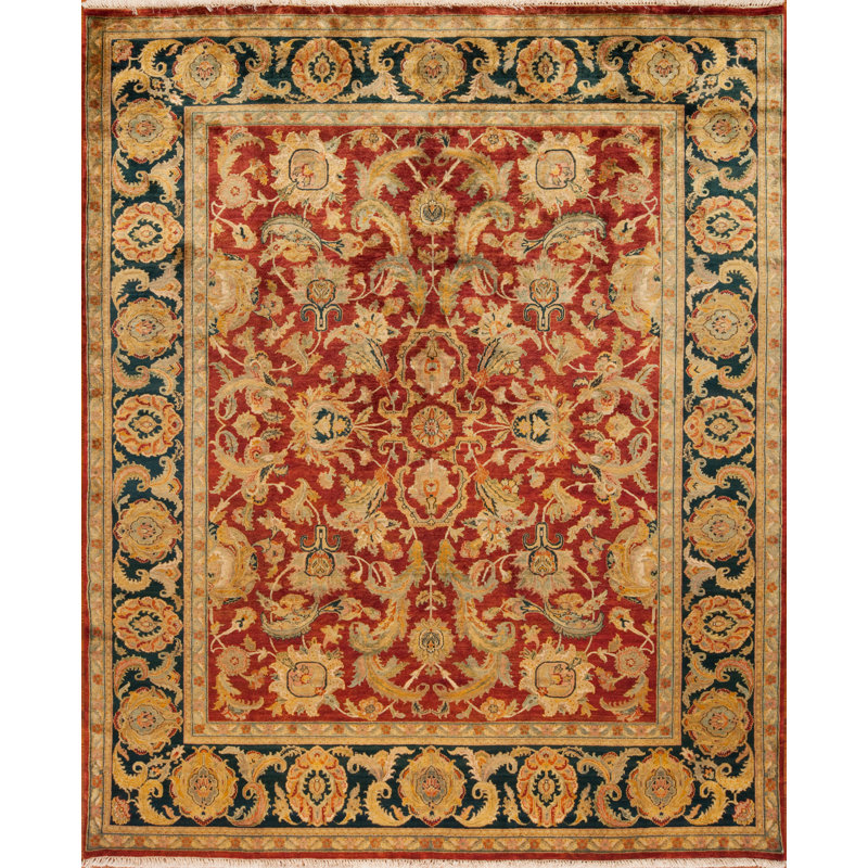 Golden Age Hand Knotted Wool Area Rug, Rectangle 6' x 9'