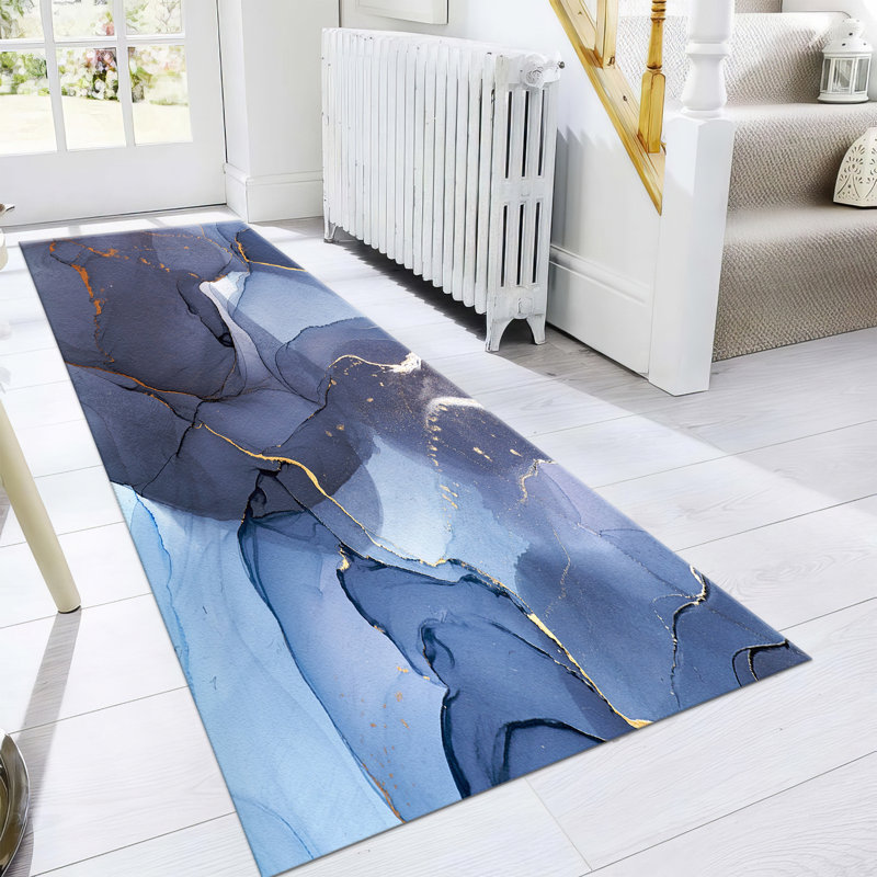Chic Non-woven Thin Type Printed Rug with Elegant Floral Pattern for a Sophisticated Home Decor Upgrade