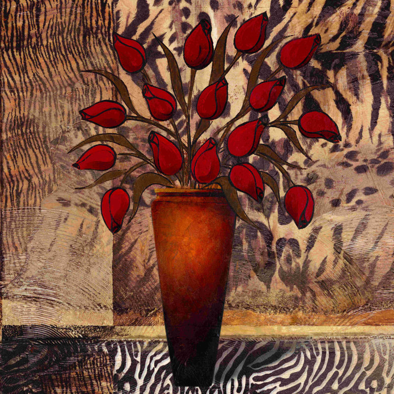 Red Simplicity - peinture sur toile tendue, H 12 po x l 12 po